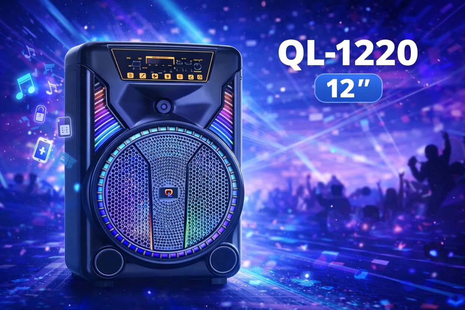 Haut Parleur Bluetooth QL-1220 12" 40 W Noir