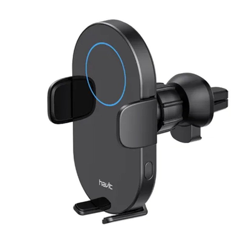 Support Voiture & Chargeur Sans Fil Havit W3018 15W Noir